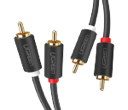 CABLE 2RCA MACHO A 2RCA MACHO DE 1,5 METROS, NEGRO