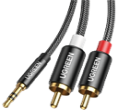 CABLE DE 3,5 MM MACHO A 2 RCA MACHO DE 3METROS NEGRO