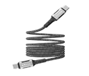 CABLE DE DATOS Y CARGA DE USB-C A USB-C, CARGA RÁPIDA, VELOCIDAD PD60W, TRENZADO NEGRO, 1 METRO