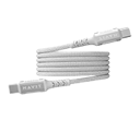 CABLE DE DATOS Y CARGA DE USB-C A USB-C, CARGA RÁPIDA, VELOCIDAD PD60W, TRENZADO BLANCO, 1 METRO