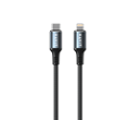 CABLE DE DATOS Y CARGA DE USB-C A USB-C, 1 METRO, 60 W, NEGRO-AZUL