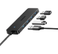 ADAPTADOR 4 PUERTOS, USB 3.0, COLOR NEGRO