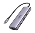 HUB USB TIPO-C CON 7 PUERTOS 2XUSB 1XHDMI 1XTIPO C CARGA 1XRJ45 1XSD CARD 1XMICRO SD