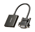 CONVERTIDOR ADAPTADOR VGA MACHO A HDMI HEMBRA, COLOR NEGRO