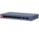 SWITCH POE 10 PUERTOS 8 PUERTOS POE RJ-45 10/100MBPS 2 PUERTOS UPLINK RJ-45 GIGABIT DISTANCIA POE 250MTS GESTION EN NUBE CAPA2 VLAN