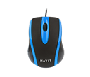 MOUSE CABLEADO, INTERFAZ USB, VOLTAJE DE OPERACION 5V COLOR NEGRO CON AZUL 3 CON BOTONES