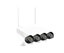 KIT DE VIDEO HD INALÁMBRICO DE 4 CANALES CONTIENE UNA NVR WI-FI Y CUATRO CÁMARAS WI-FI 3MP DETECCION DE PERSONAS ALARMA DE LUZ Y SONIDO IP66