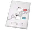 ** Existencia Única ** FACEPLATE BLANCA VERTICAL DE 2 PUERTOS CON INCLINACIÓN NO INCL MÓDULOS. ESPECIAL PARA CAT6A BLINDADO