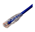 PATCH CORD CAT6 ULTRADELGADO SIN BLINDAR 26AWG MULTIFILAR PARA CENTRO DE DATOS CHAQUETA CM AZUL 0,3M