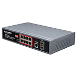 SWITCH POE ADMINISTRABLE CON 8 PUERTOS GIGABIT + 2 PUERTOS SFP DE FIBRA GIGABIT FUENTE DE 150W