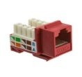 JACK CAT 6A RJ45 X-CLASS CON IDC DE 90° COLOR ROJO NO BLINDADOS CERTIFICADO UL