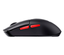 MOUSE INALAMBRICO ERGONOMICO USB, MODO DUAL 2.4GHZ, COLOR NEGRO-ROJO