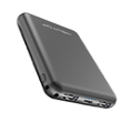 POWER BANK DOBLE CARGA, USB, CAPACIDAD 500MAH, PORTATIL, ENTRADA CC5 V /2.1 A, SALIDA 2 USB, NEGRO-GRIS