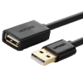 CABLE DE EXTENSION USB 2.0 A MACHO A HEMBRA, COLOR NEGRO, 2 METROS