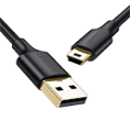 CABLE USB-A 2.0 A MACHO A MINI USB MACHO DE 5 PINES, OD:4.5 M, COLOR NEGRO, 1 METRO