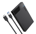 CAJA DE DISCO DURO DE USB 3.0 A SATA III, COLOR NEGRO