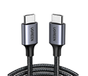 CABLE TRENZADO DE DATOS Y CARGA USB-C V2.0 MACHO MACHO 3A 60W COLOR NEGRO, 2 METROS