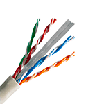 CABLE UTP CAT 6 INTERIOR MULTIFILAR 24AWG 4P*2*0,57 BC100% 75 GRADOS 305MTS CHAQUETA BLANCA ENERLINE