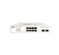 SWITCH CLOUD 8 RJ45 GE, 8 POE AF/AT POE+, (POE 30W POR PUERTO, MAX 120W) 2 PUERTO SFP CONFIGURACION VLAN, REINICIO POE APP, DETECCION ONVIF, SWITCHING 20GBPS