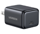CARGADOR MINI, ADAPTADOR DE 30W GAN PD, CARGA RAPIDA, PUERTO USB-C, COLOR NEGRO
